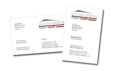 Business Cards Baumanagement Roland Kirsch